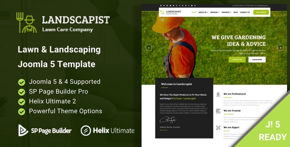 Landscapist - Lawn & Landscaping Joomla 5 Template