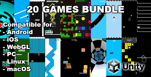 20 Unity Games For Beginners - easy to reskin