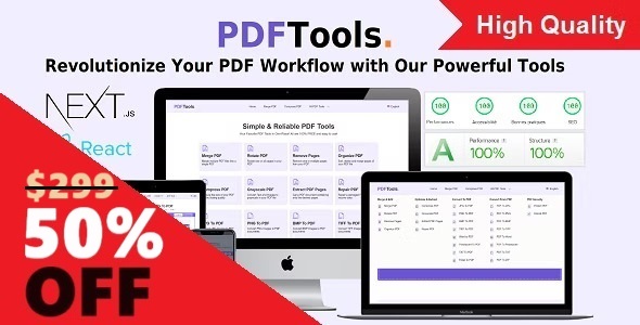 PDF Tools [All In one] - High Quality PDF Tools | Next.js React Web Application