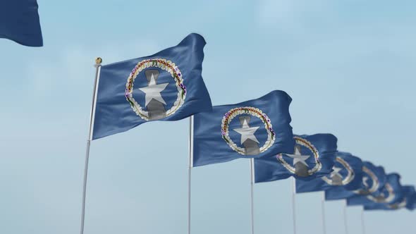 Northern Mariana Islands Row Of Flags  alt