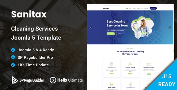 Sanitax - Cleaning Services Joomla 5 Template