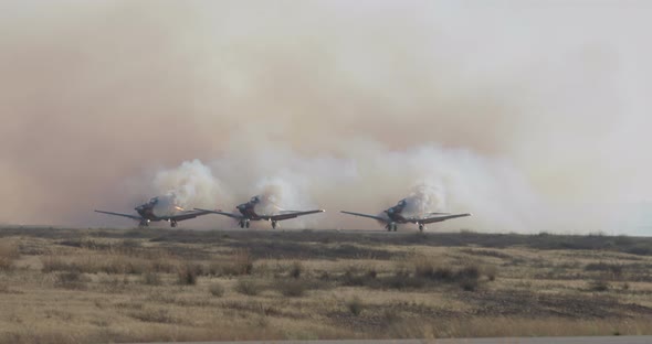 Israeli Air force aerobatics team performing during an airshow