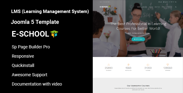 E School - Joomla 5 Learning and Courses Template | Education