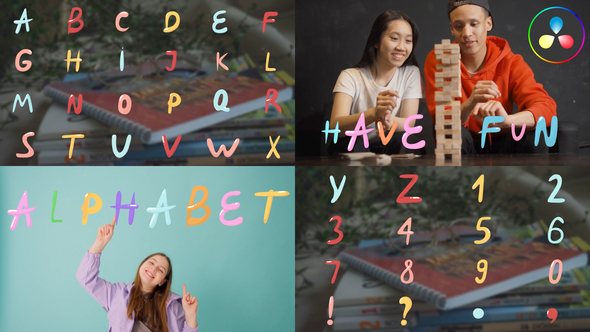 Colorful Liquid Alphabet for DaVinci Resolve