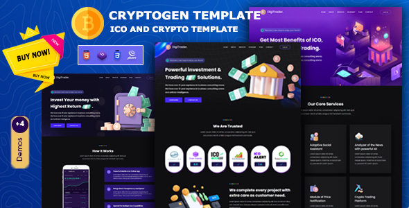 CryptoGen - ICO and Crypto LandingPage Template