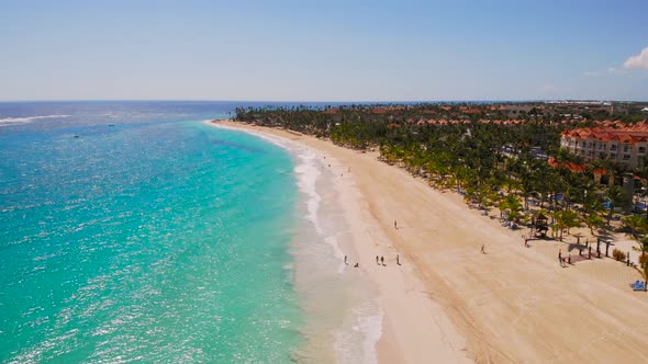 Sandy Beach Clear Waters of Caribbean Sea