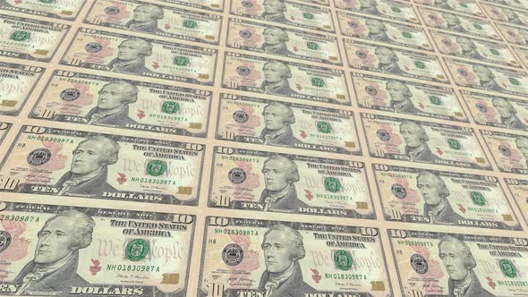 10 US Dollar Bill Front Loop Background 4K 05