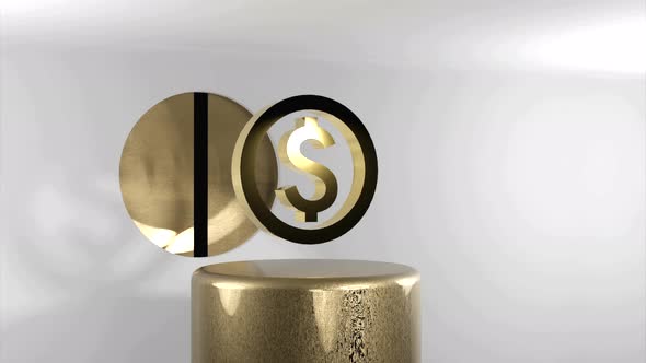 Animation of virtual dollar coin