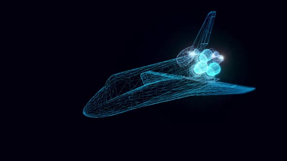 Space Shuttle Hologram Rotating 4k