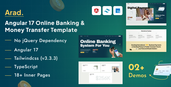 Arad - Angular 17+ Banking & Money Transfer Template