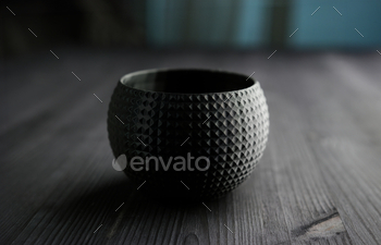 3D Printed Black Pot For Houseplants