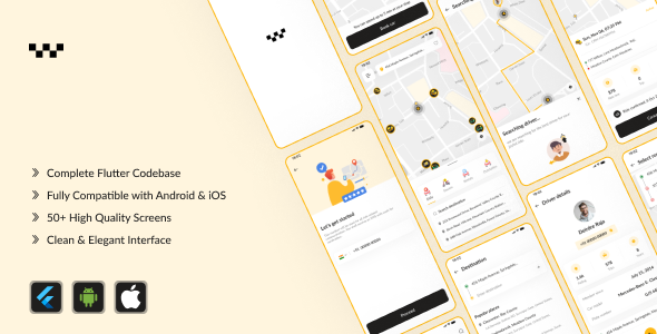 Prime Taxi Booking Flutter App UI Kit