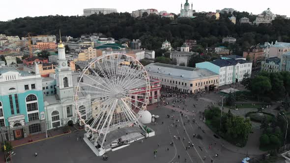 Kyiv, Ukraine. Podil District. Aerial View