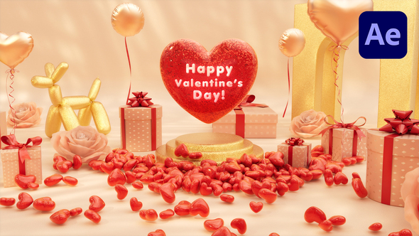 Valentine Day 3D Logo Intro alt