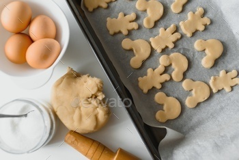 Preparing Christmas gingerbread delicious cookie.