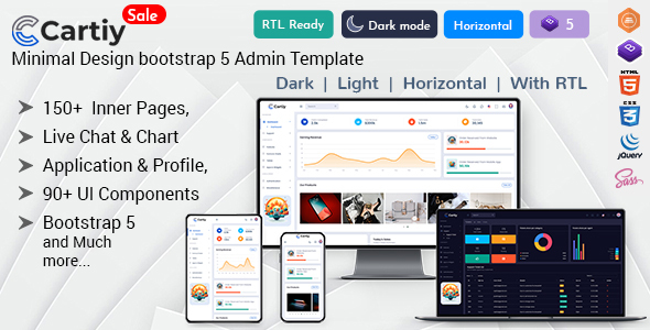 Cartiy Admin - Dashboard HTML Template