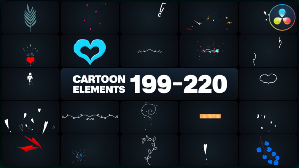 Cartoon Elements for DaVinci Resolve