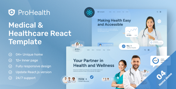 ProHealth - Medical and Healthcare ReactJS Template