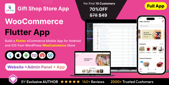 Giftly App - Online Gift Store Flutter 3.x (Android, iOS) WooCommerce Full App | Daily Gift App
