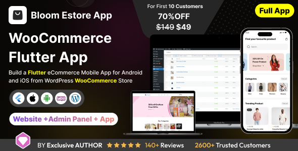 Bloom Store App - E-commerce Store app in Flutter 3.x (Android, iOS) with WooCommerce Full App