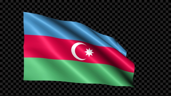 Azerbaijan Flag Blowing In The Wind