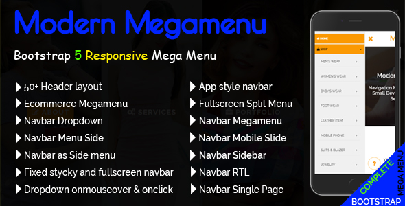 Modern Megamenu - Bootstrap Responsive Mega Menu