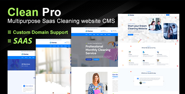 CleanPro - Multipurpose Cleaning Service SAAS Platform