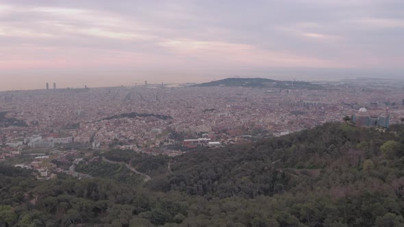 Panoramic view of Barcelona from Tibidabo