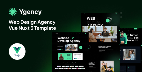 Ygency - Web Design Agency Vue Nuxt Template