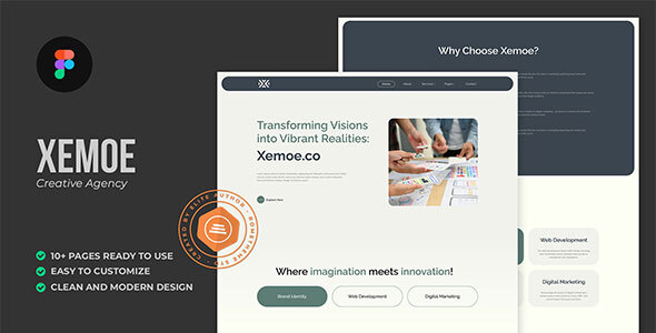 Xemoe - Digital Creative Agency Figma Template