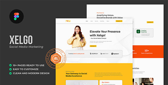 Xelgo - Social Media Marketing Figma Template