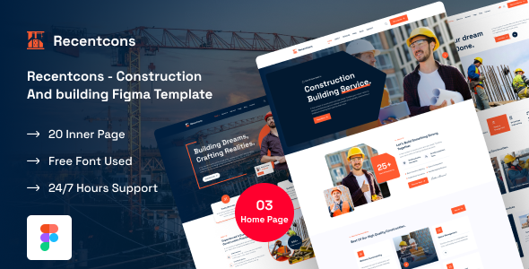 Recentcons - Construction & Real Estate Company Figma Template