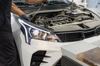 Headlight adjustment in the car by an authorized service center.