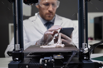 Technician Working on 3D Bone Prototype