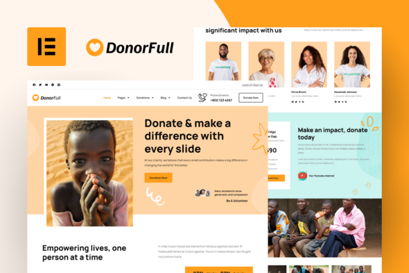 DonorFull – Charity & Donation Elementor Pro Template Kit