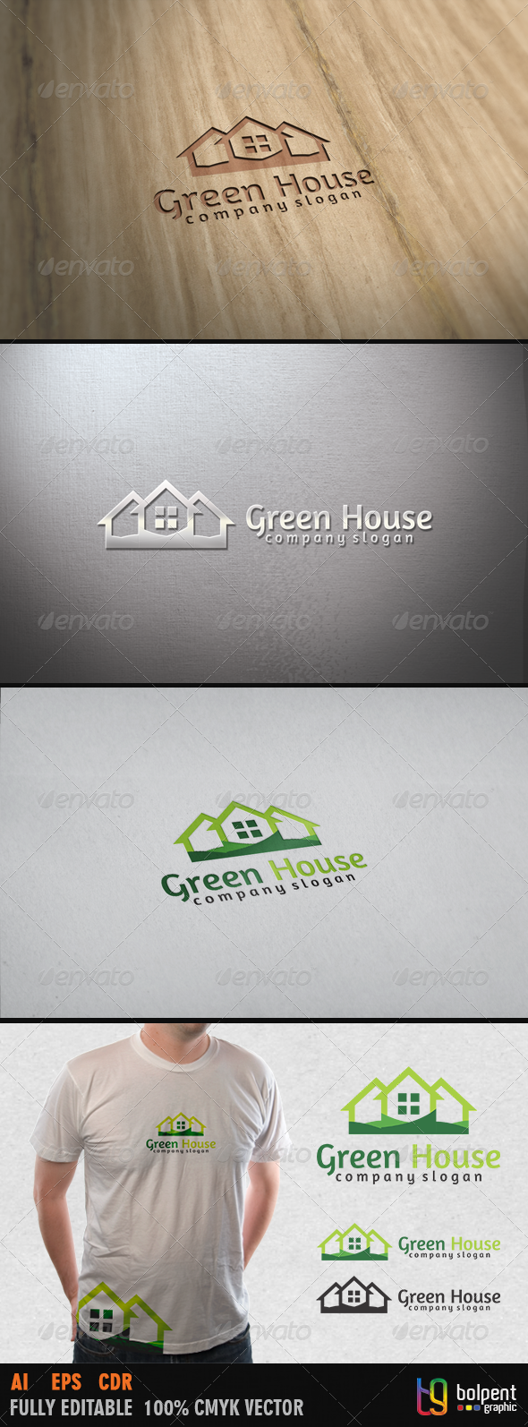 Green House Logo Template