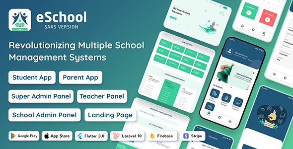 eSchool SaaS - School Management System with Student | Parents Flutter App | Laravel Admin