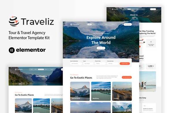 Traveliz - Tour & Travel Agency Elementor Template Kit