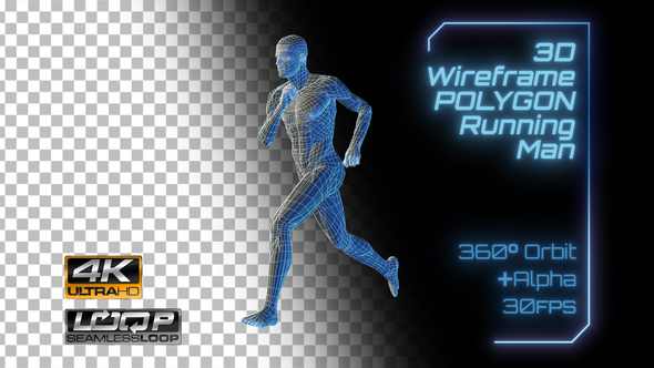 Bionic Tech 3D Human Man Running (Loop)