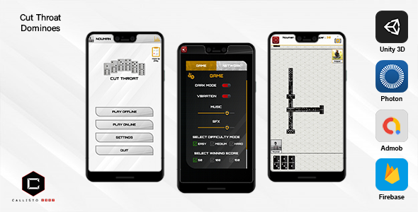 Cut Throat Dominoes - Online Multiplayer Game (Unity 3D + Admob + Firebase + Photon)