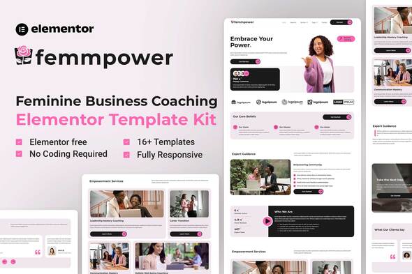 Femmpower  - Feminine Business Consulting Elementor Template Kit