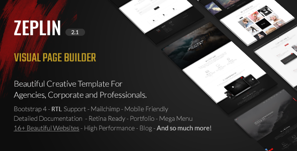 Zeplin – Creative HTML Template with Page Builder