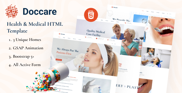 Doccare -  Health & Medical Responsive HTML Template