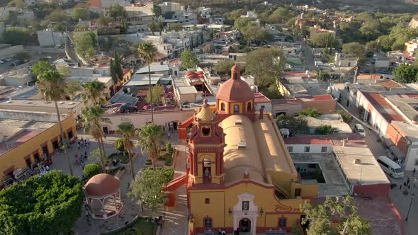 Temple of San Sebastian Martyr, a Roman Catholic Church in the village of Bernal, Querétaro, Mexico