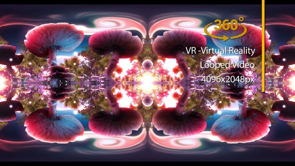 VR 360 Abstract Mushroom Garden Virtual Reality 05