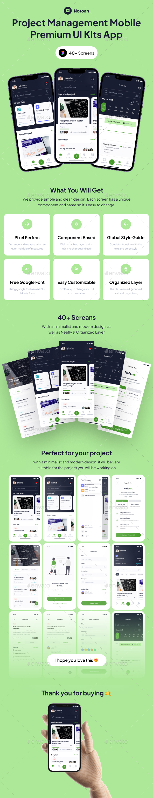 Notoan | Figma Template - Project Management UI KIts App