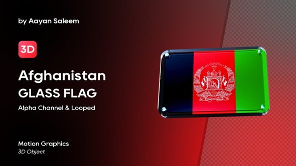 Afghanistan Flag 3D Glass Badge