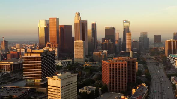 Aerial of the Downtown Los Angeles