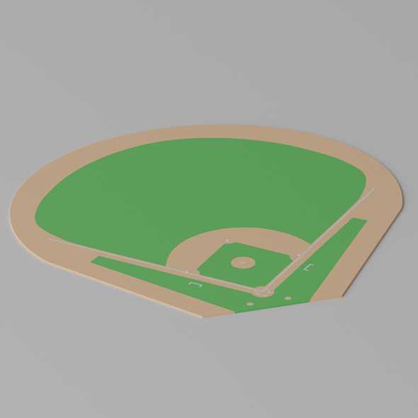 Cartoon Lovely Baseball Field 1 3D model