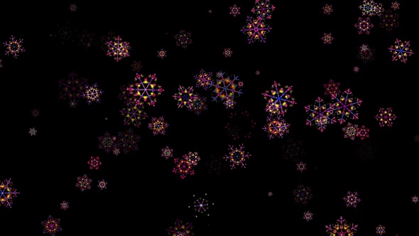 Colorful Snowflakes 4K Background